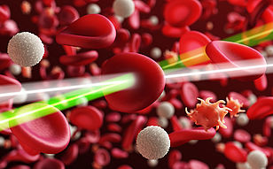 Analyzing blood via laser pulses