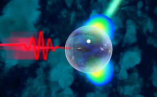 Directional electron acceleration on glass nanospheres.